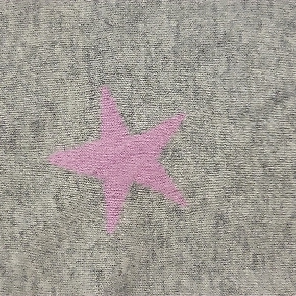 NWT long sleeve grey and pink star cashmere sweater by Philosophy  sz small - Picture 2 of 4